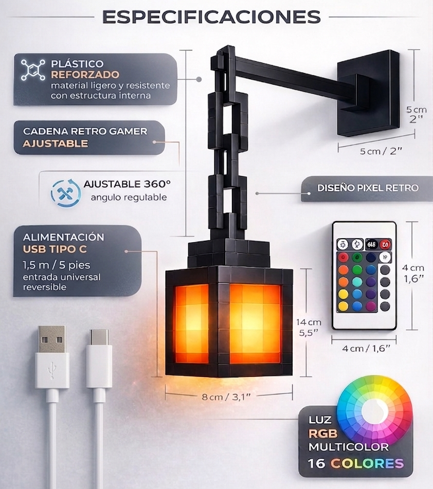 Lámpara Pro-Gaming RGB